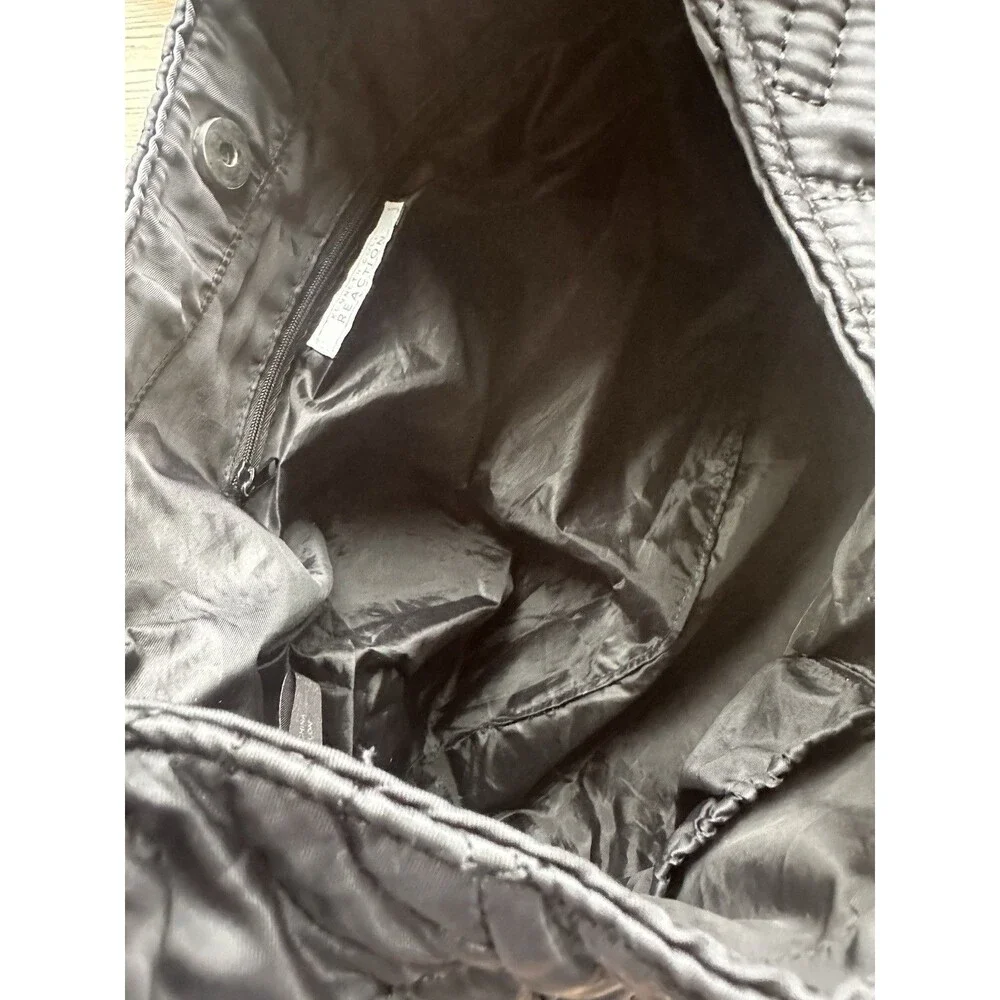 Kenneth Cole Reaction Y2K Black Quilted Nylon Logo Hobo Shoulder Bag